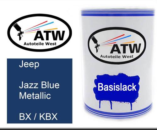 Jeep, Jazz Blue Metallic, BX / KBX: 500ml Lackdose, von ATW Autoteile West.